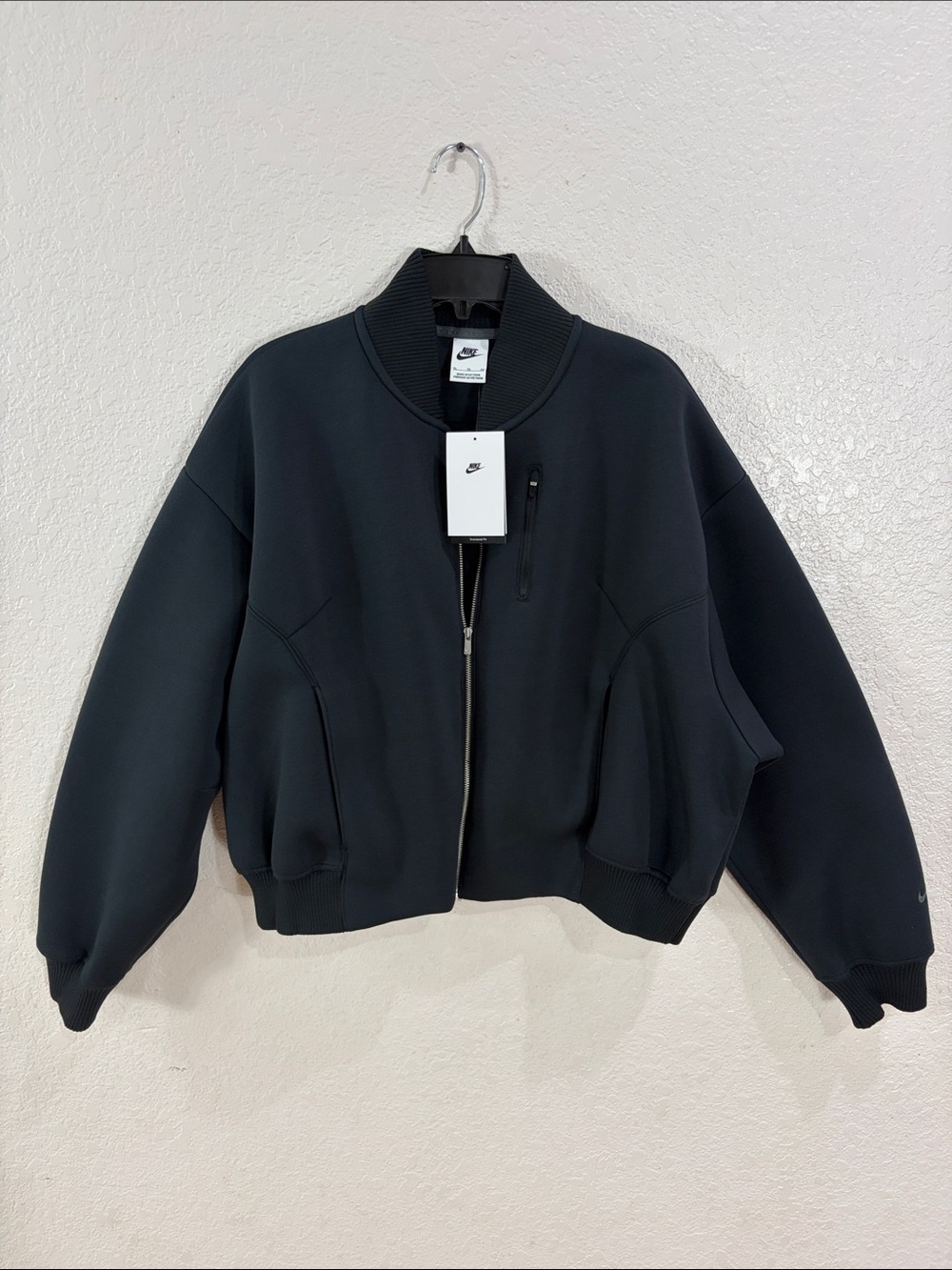 Nike Women's Black fleece oversized,size XL,Style Zip Jacket